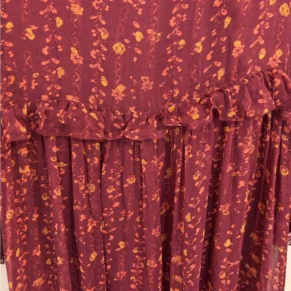 Sundance Lettie Maroon ruffled maxi dress XXL - Picture 8 of 10